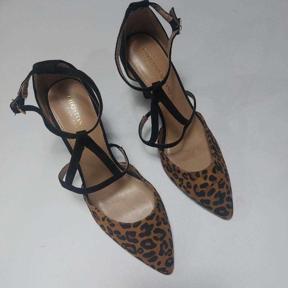 Christian Siriano Animal Print Heels with Black Accents